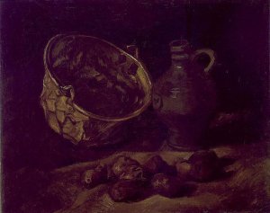 with Earthenware, Bottle and Clogs