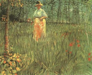 Femme assise dans l'herbe 1887