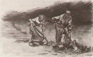 Peasant Man and Woman, Digging