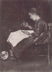 Young Woman Sewing