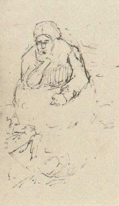 Peasant Woman, Sitting with Chin in Hand