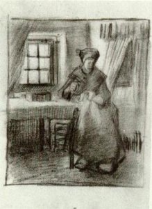 Interior with Peasant Woman Sewing 4