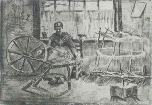 Woman Reeling Yarn 2