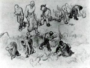 Sheet with Numerous Sketches of Working People