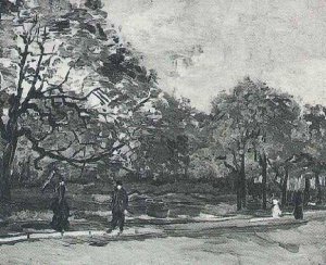 Bois De Boulogne With People Walking The III