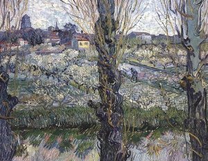 Orchard In Blossom With View Of Arles