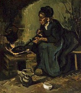 Peasant Woman By The Fireplace