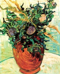 Vase With Flower And Thistles