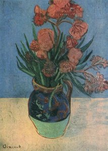 Vase With Irises Against A Yellow Background