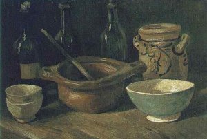 Still Life With Earthenware And Bottles