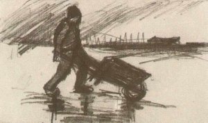 Peasant, Walking with a Wheelbarrow