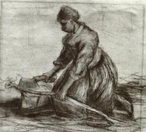 Peasant Woman, Kneeling with Chopper