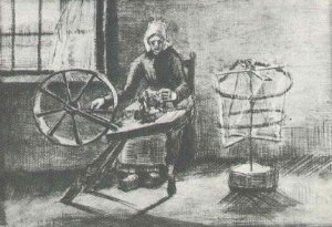 Woman Reeling Yarn