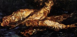 Still Life with Apples, Meat and a Roll