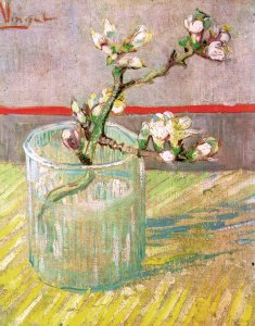 Blossoming Almond Branch in a Glass