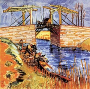 The Langlois Bridge at Arles with Women Washing