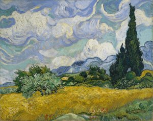 Wheat Field with Cypresses 1889