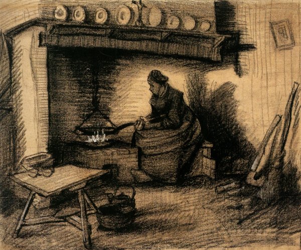 Woman Preparing a Meal