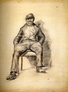 Seated Man with a Moustache and Cap