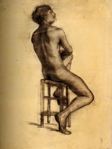 Seated Male Nude Seen from the Back