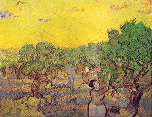 Olive Grove With Picking Figures