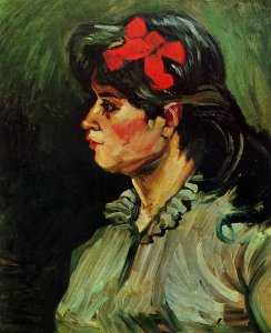 Portrait Of A Woman With Red Ribbon