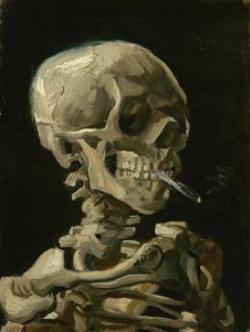 Skull With Burning Cigarette