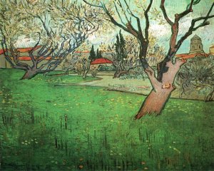 View Of Arles With Trees In Blossom