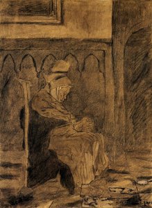 Old Breton Woman Asleep in Church