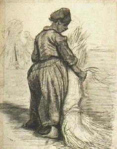 Peasant Woman, Binding a Sheaf of Grain