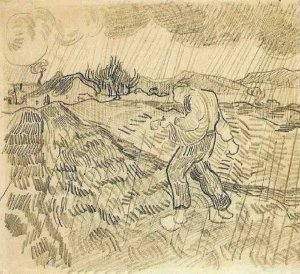 Enclosed Field with a Sower in the Rain 2