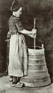 Woman Churning Butter