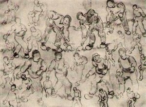 Sheet with Numerous Figure Sketches