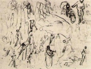 Sheet with Figures and Hands