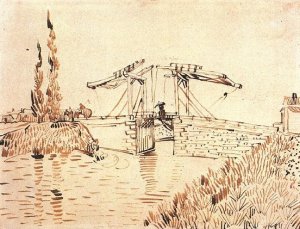 Drawbridge with Lady with Parasol