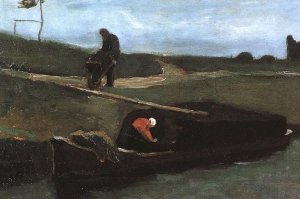 Peat Boat With Two Figures