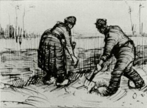 Peasant Man and Woman Planting Potatoes 2