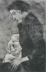 Sien Nursing Baby, Half-Figure