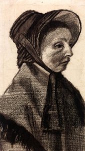 Bust of a Woman with Hat Facing Right