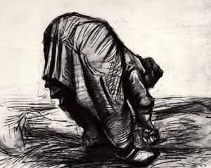 Peasant Woman, Stooping, Seen from the Back