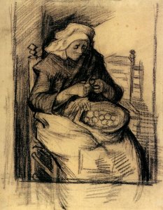 Woman Peeling Potatoes 2