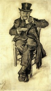 Orphan Man with Top Hat, Drinking Coffee 2