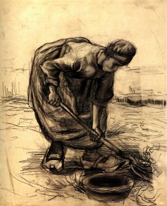 Peasant Woman Lifting Potatoes 6