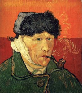 Self Portrait With Bandaged Ear And Pipe