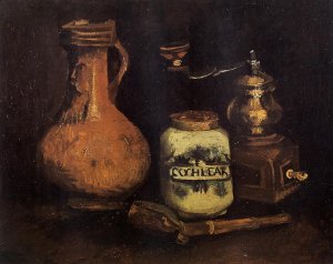 Still Life With Coffee Mill Pipe Case And Jug