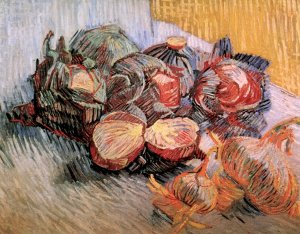 Still Life With Red Cabbages And Onions